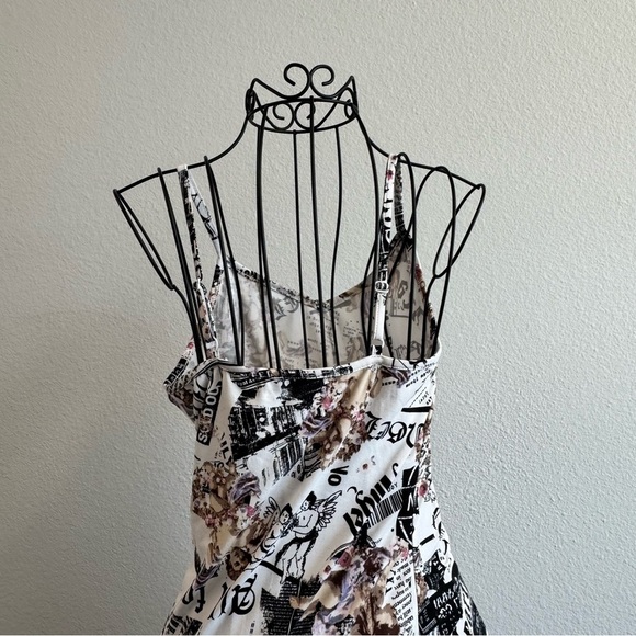Almost Famous Black and White Sleeveless Mini Slip Dress - Picture 7 of 8